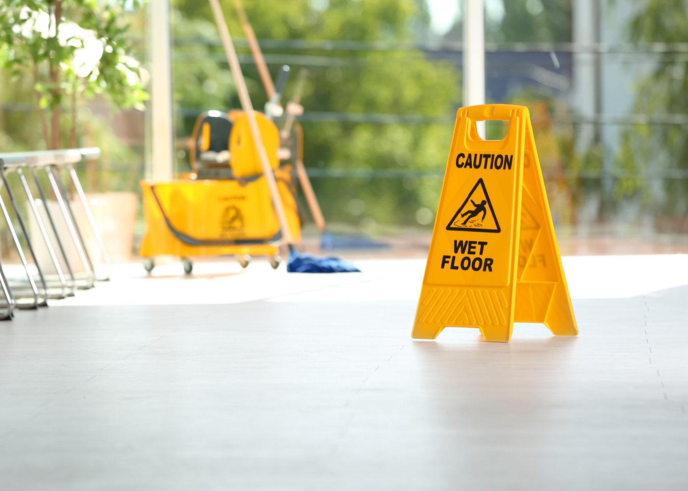 Cleaning warning board