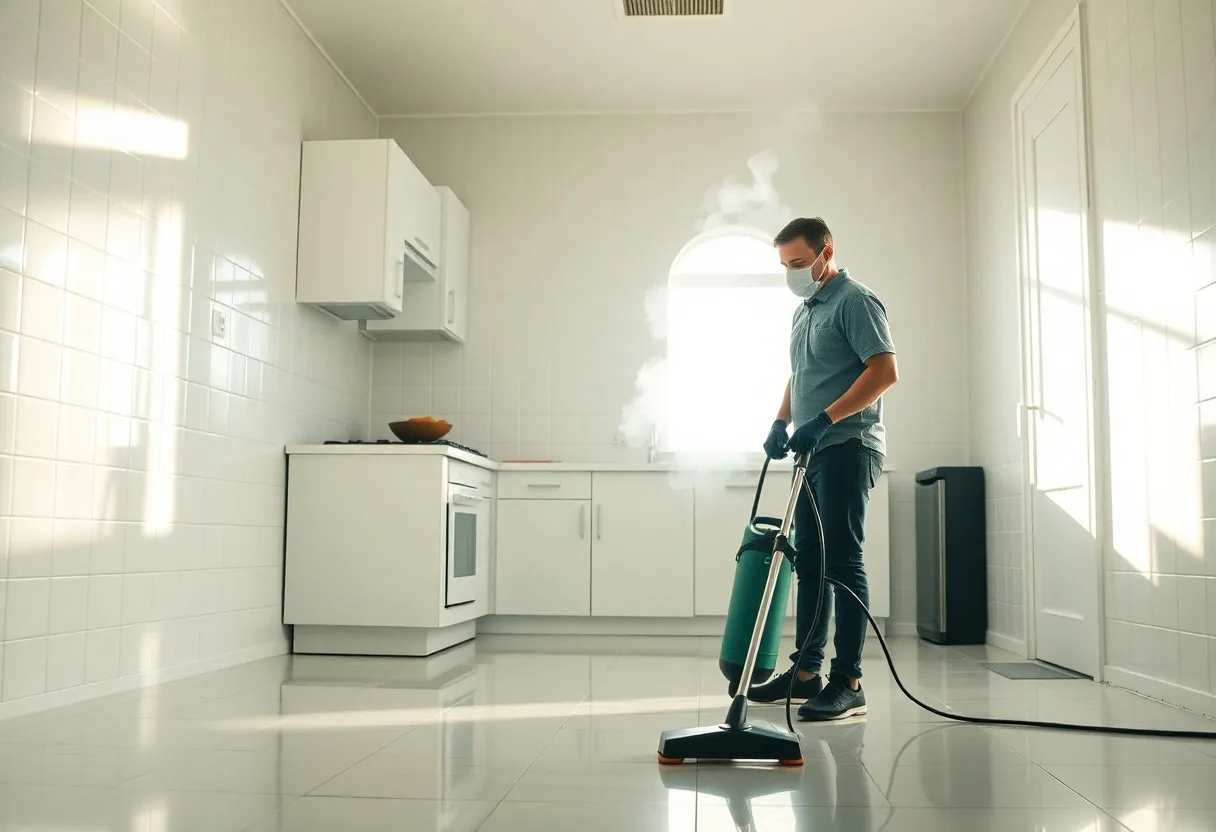 Steam Clean Tile And Grout Picture Of Worker 